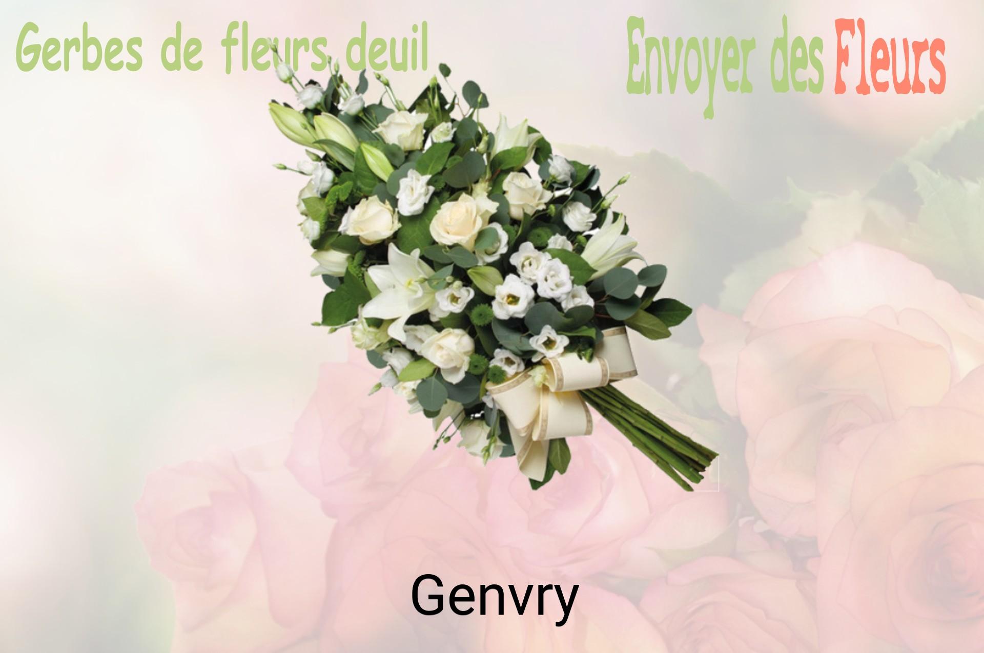 Gerbe de fleurs de deuil livrée à Genvry